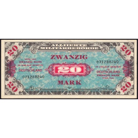 Allemagne - Occupation alliée - Pick 195a - 20 mark - 1944 - Etat : SUP