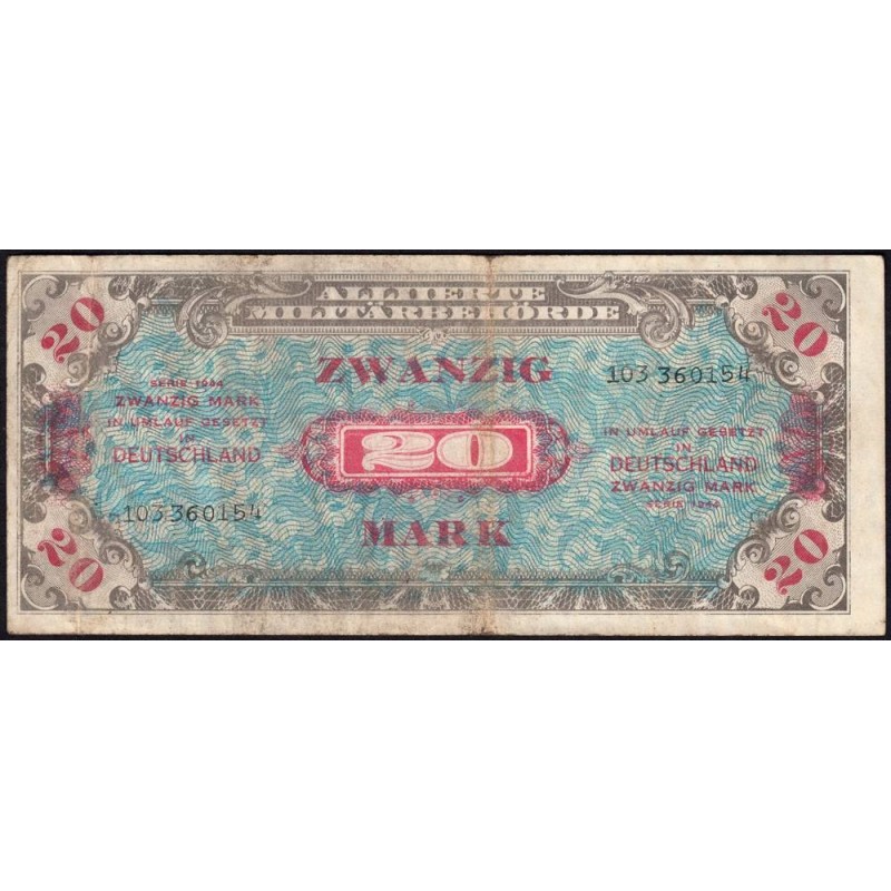 Allemagne - Occupation soviétique - Pick 195b - 20 mark - 1944 - Etat : TTB