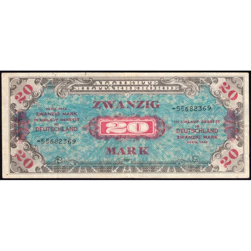 Allemagne - Occupation soviétique - Pick 195d - 20 mark - 1944 - Etat : TB