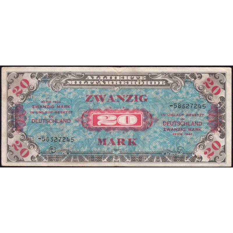 Allemagne - Occupation soviétique - Pick 195d - 20 mark - 1944 - Etat : TTB-