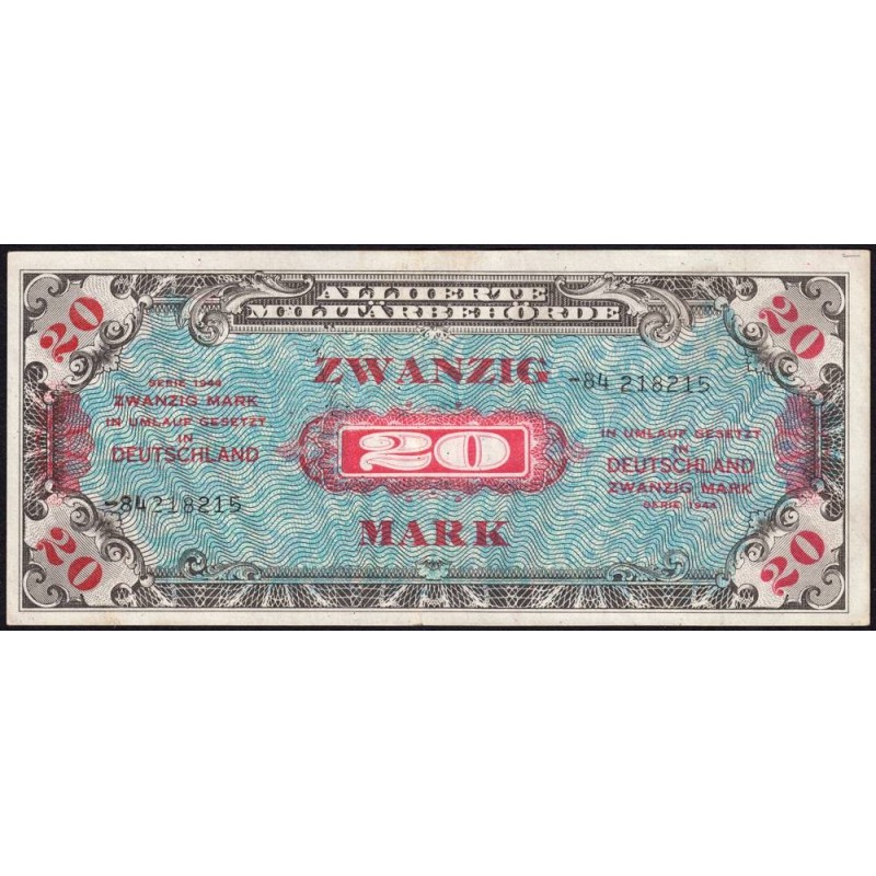 Allemagne - Occupation soviétique - Pick 195d - 20 mark - 1944 - Etat : SUP