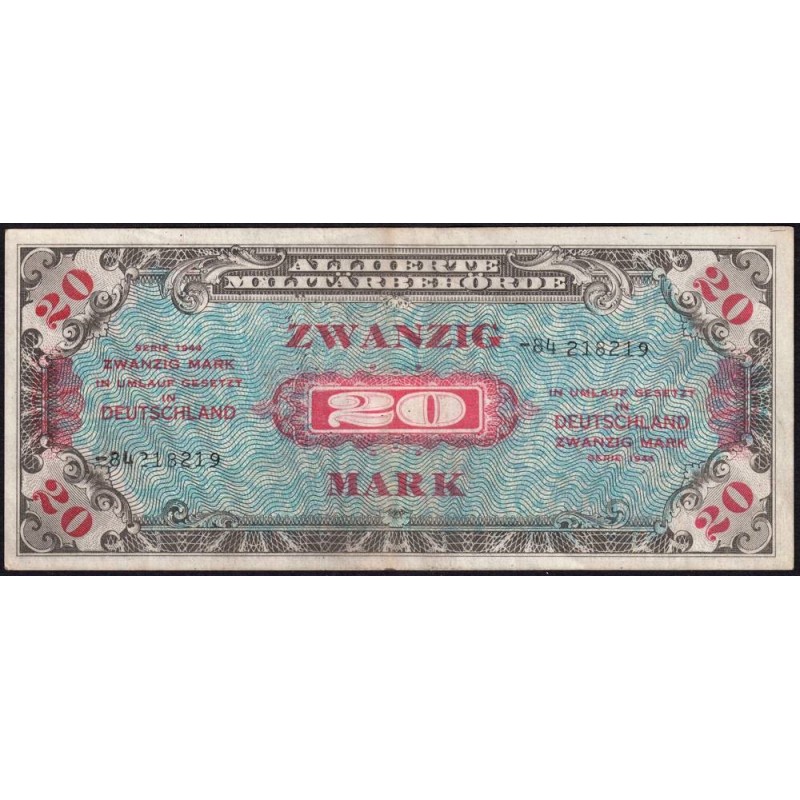 Allemagne - Occupation soviétique - Pick 195d - 20 mark - 1944 - Etat : TTB