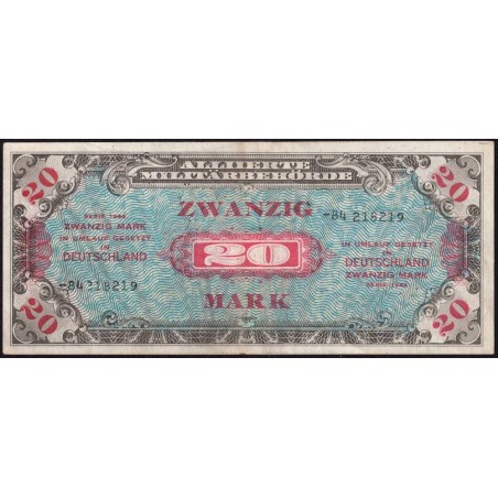 Allemagne - Occupation soviétique - Pick 195d - 20 mark - 1944 - Etat : TTB