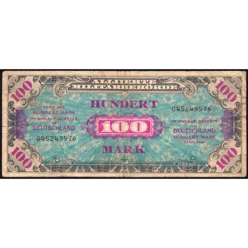 Allemagne - Occupation alliée - Pick 197a - 100 mark - 1944 - Etat : TB-