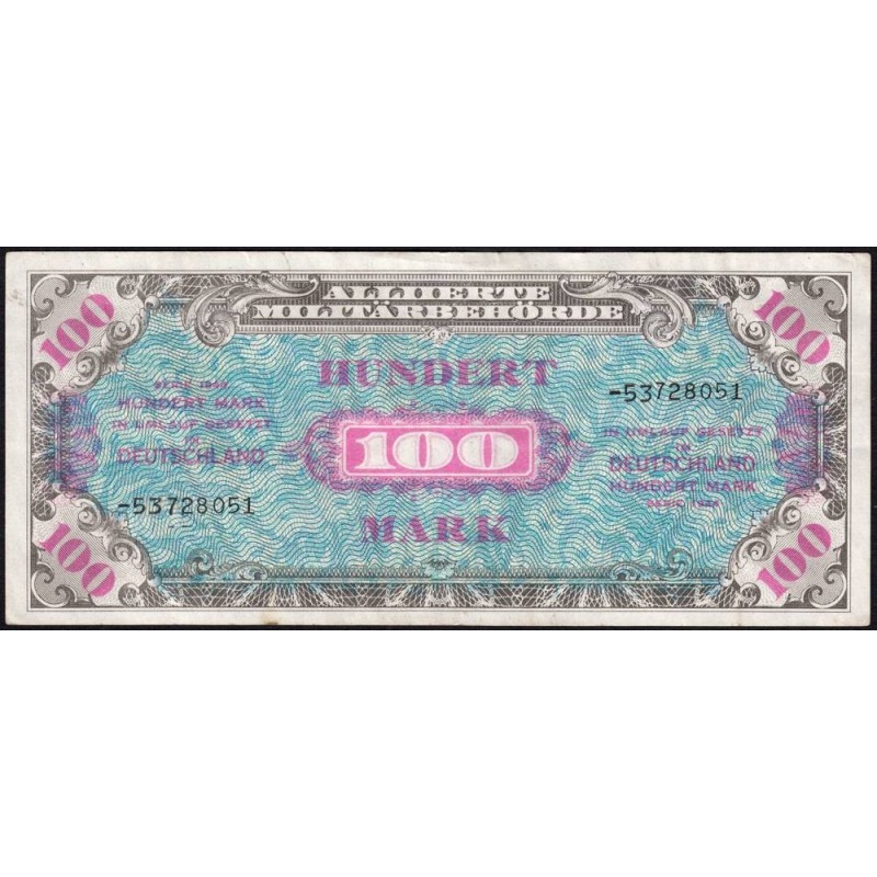 Allemagne - Occupation soviétique - Pick 197d - 100 mark - 1944 - Etat : TTB