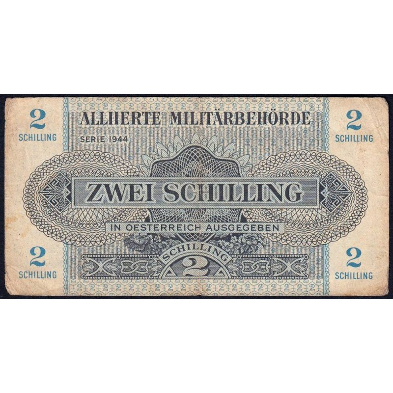 Autriche - Pick 104b - 2 schilling - Série 1944 - Etat : TB