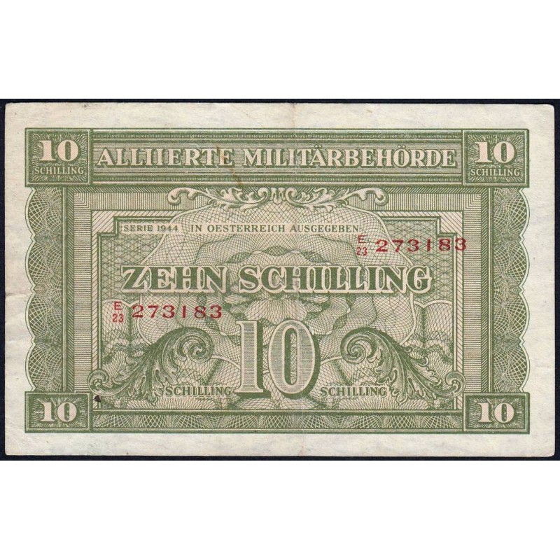 Autriche - Pick 106_1 - 10 schilling - Préfixe E/23 - Série 1944 - Etat : TTB+