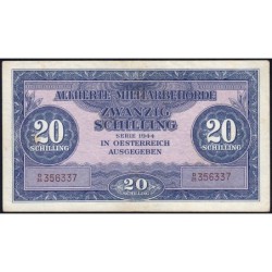 Autriche - Pick 107 - 20 schilling - Préfixe D/25 - Série 1944 - Etat : SUP-