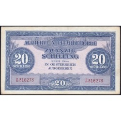 Autriche - Pick 107 - 20 schilling - Préfixe D/30 - Série 1944 - Etat : TTB
