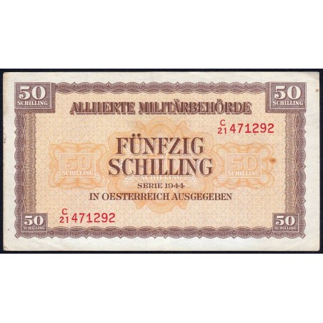 Autriche - Pick 109 - 50 schilling - Préfixe C/21 - Série 1944 - Etat : TTB+