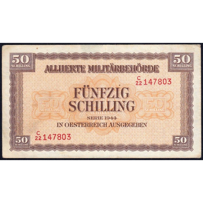 Autriche - Pick 109 - 50 schilling - Préfixe C/22 - Série 1944 - Etat : TTB+