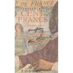 F 27-01 - 15/05/1942 - 100 francs - Descartes - Série Q.6 - Etat : AB