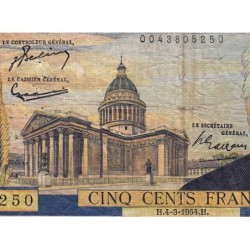 F 35-02 - 04/03/1954 - 500 francs - Victor Hugo - Série O.18 - Etat : TB-