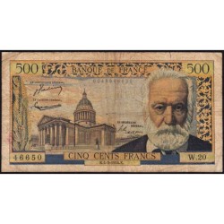 F 35-02 - 04/03/1954 - 500 francs - Victor Hugo - Série W.20 - Remplacement - Etat : B