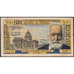 F 35-02 - 04/03/1954 - 500 francs - Victor Hugo - Série X.20 - Etat : TB-