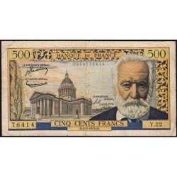 F 35-02 - 04/03/1954 - 500 francs - Victor Hugo - Série Y.22 - Etat : TB-