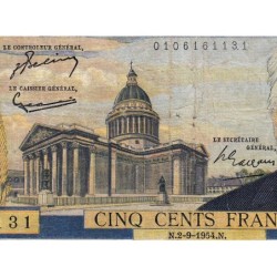 F 35-03 - 02/09/1954 - 500 francs - Victor Hugo - Série M.43 - Etat : TB-