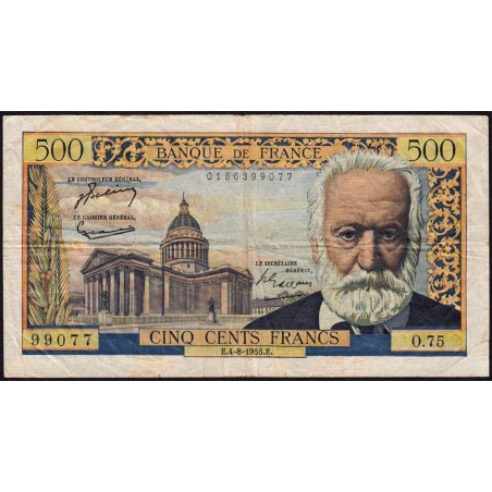 F 35-05 - 04/08/1955 - 500 francs - Victor Hugo - Série O.75 - Etat : TB