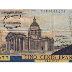 F 35-05 - 04/08/1955 - 500 francs - Victor Hugo - Série O.75 - Etat : TB