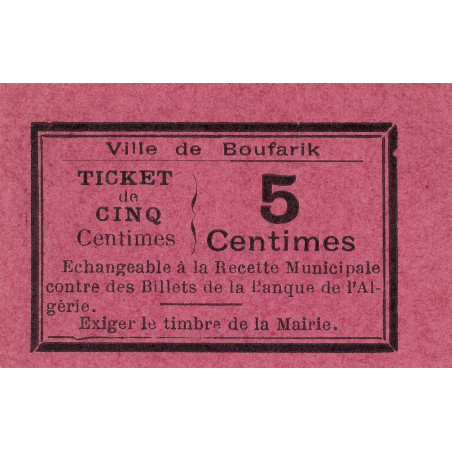 Algérie - Boufarik 4 - 5 centimes - 1916 - Etat : NEUF