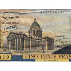 F 35-06 - 07/02/1957 - 500 francs - Victor Hugo - Série S.81 - Etat : TB