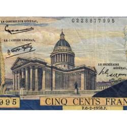 F 35-08 - 06/02/1958 - 500 francs - Victor Hugo - Série O.92 - Etat : TB