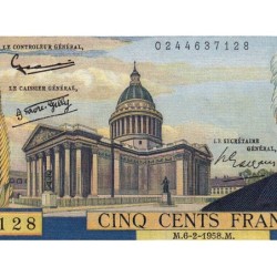 F 35-08 - 06/02/1958 - 500 francs - Victor Hugo - Série X.98 - Etat : NEUF