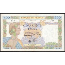 F 32-02 - 16/05/1940 - 500 francs - La Paix - Série L.433 - Etat : TTB