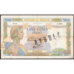 F 32-03 - 20/06/1940 - 500 francs - La Paix - Série C.560 - Annulé - Etat : B+