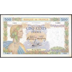 F 32-04 - 11/07/1940 - 500 francs - La Paix - Série U.631 - Etat : SUP+ à SPL