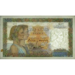 F 32-04 - 11/07/1940 - 500 francs - La Paix - Série M.677 - Etat : TTB