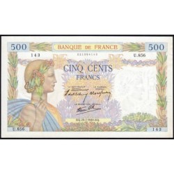 F 32-05 - 25/07/1940 - 500 francs - La Paix - Série U.856 - Etat : SUP+