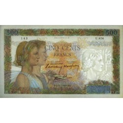 F 32-05 - 25/07/1940 - 500 francs - La Paix - Série U.856 - Etat : SUP+