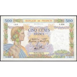 F 32-05 - 25/07/1940 - 500 francs - La Paix - Série U.856 - Etat : SUP