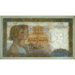 F 32-05 - 25/07/1940 - 500 francs - La Paix - Série U.856 - Etat : SUP