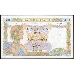 F 32-05 - 25/07/1940 - 500 francs - La Paix - Série U.856 - Etat : SUP