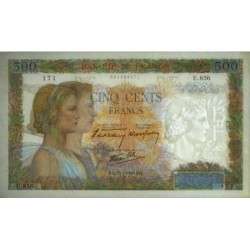 F 32-05 - 25/07/1940 - 500 francs - La Paix - Série U.856 - Etat : SUP