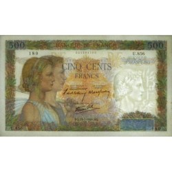 F 32-05 - 25/07/1940 - 500 francs - La Paix - Série U.856 - Etat : SUP