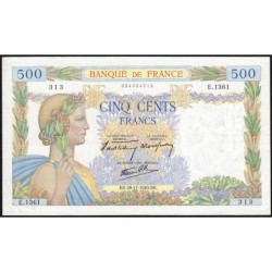 F 32-09 - 28/11/1940 - 500 francs - La Paix - Série E.1361 - Etat : TTB