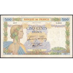 F 32-14 - 06/02/1941 - 500 francs - La Paix - Série S.2045 - Etat : TB+