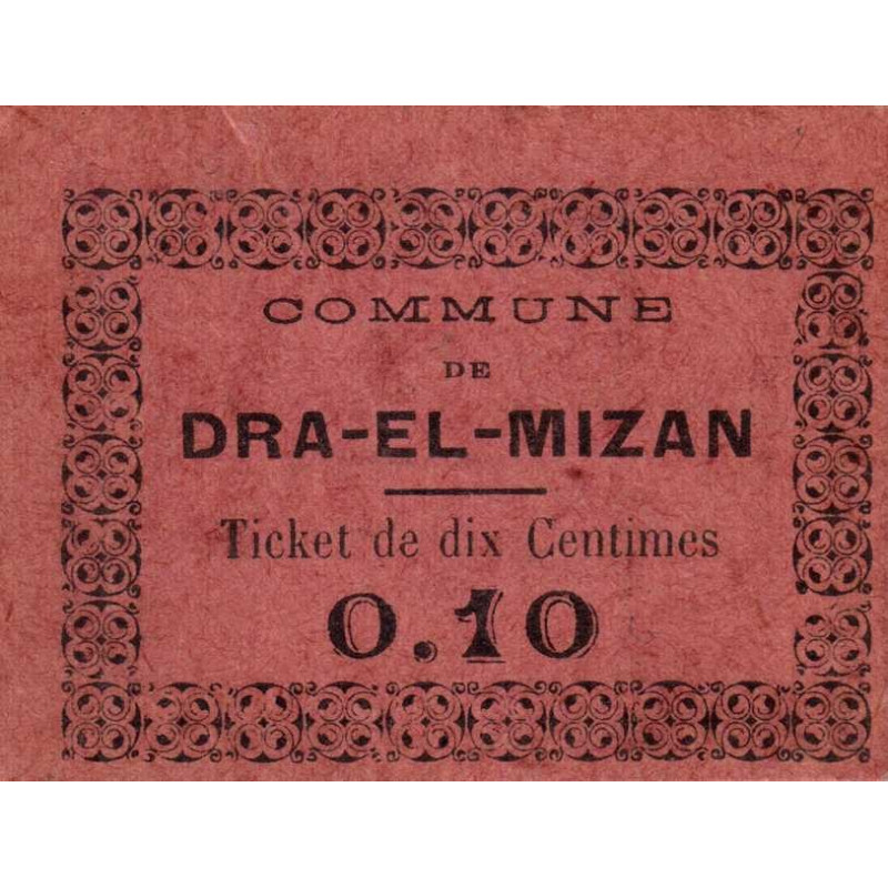 Algérie - Dra -El-Mizan 2b - 0,10 franc - 27/02/1917 - Etat : SUP