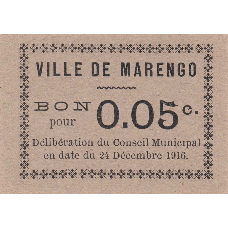 Algérie - Marengo 2 - 0,05 franc - 24/12/1916 - Etat : NEUF