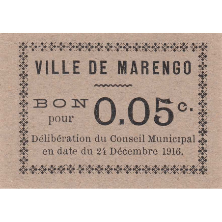 Algérie - Marengo 2 - 0,05 franc - 24/12/1916 - Etat : NEUF