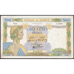 F 32-14 - 06/02/1941 - 500 francs - La Paix - Série L.2124 - Etat : TB+