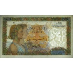 F 32-20 - 31/07/1941 - 500 francs - La Paix - Série G.3349 - Etat : SPL