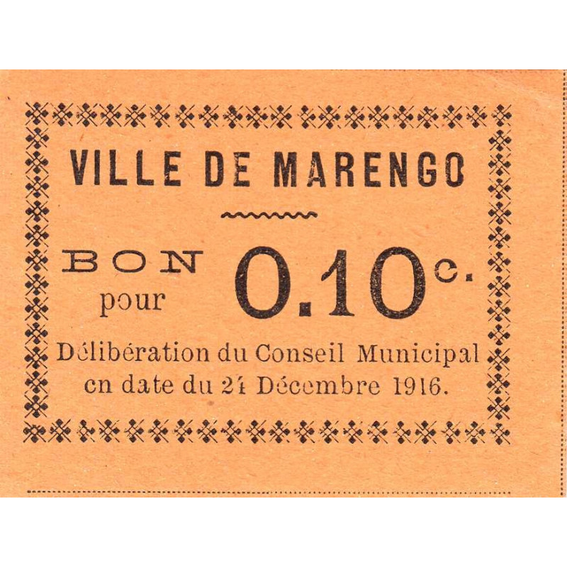 Algérie - Marengo 4a - 0,10 franc - 24/12/1916 - Etat : SPL