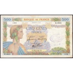 F 32-24 - 20/11/1941 - 500 francs - La Paix - Série M.3935 - Variété - Etat : TB+