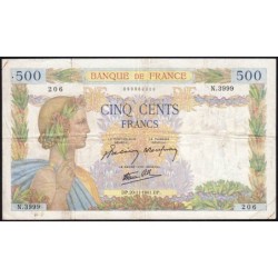 F 32-24 - 20/11/1941 - 500 francs - La Paix - Série M.3935 - Etat : TB-