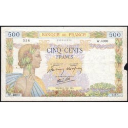 F 32-24 - 20/11/1941 - 500 francs - La Paix - Série W.4000 (remplacement) - Etat : TB-