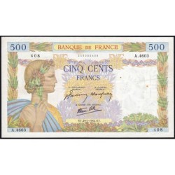 F 32-28 - 29/01/1942 - 500 francs - La Paix - Série A.4603 - Etat : TTB